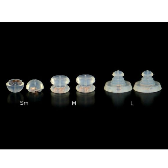 14k Rose Gold Gold Jelly Silicon Back Earring by Piece and Pair Large - 1 Pair - Picture 1 of 8